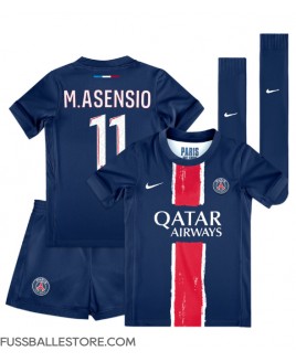 Günstige Paris Saint-Germain Marco Asensio #11 Heimtrikotsatz Kinder 2024-25 Kurzarm (+ Kurze Hosen)